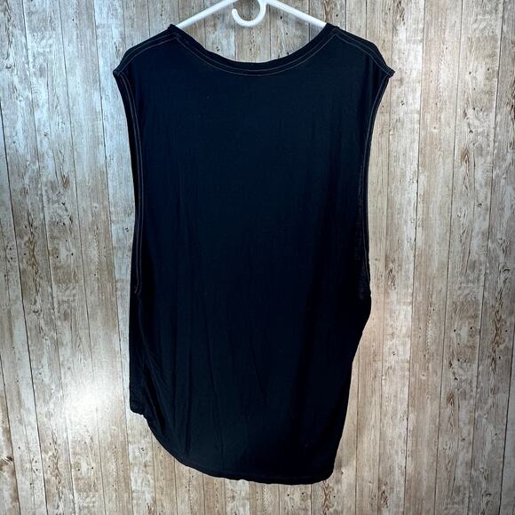 We the Free Free People Muscle Shirt Womens L Black Slinky Minimalist Athleisure - Picture 2 of 4
